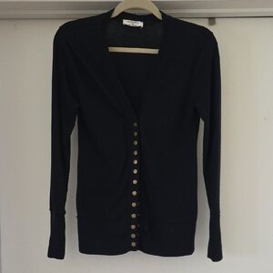 Zenana Navy Blue Cardigan with Gold Buttons